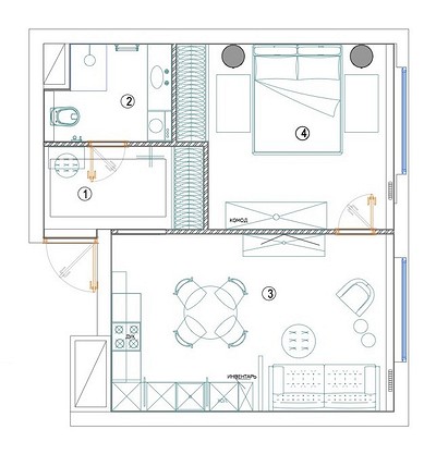 Интерьер с «секретом»: квартира 48 кв. м в стиле современной классики вне времени
