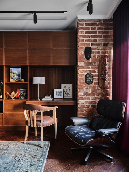 Коричневый в интерьере: варианты применения и 10 лучших цветов-компаньонов (137 фото)