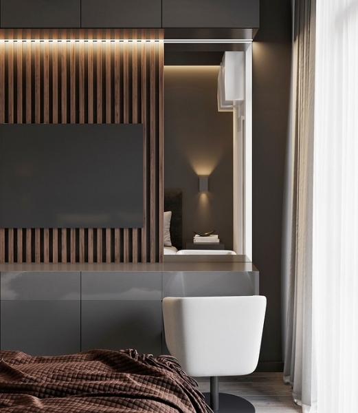 Коричневый в интерьере: варианты применения и 10 лучших цветов-компаньонов (137 фото)