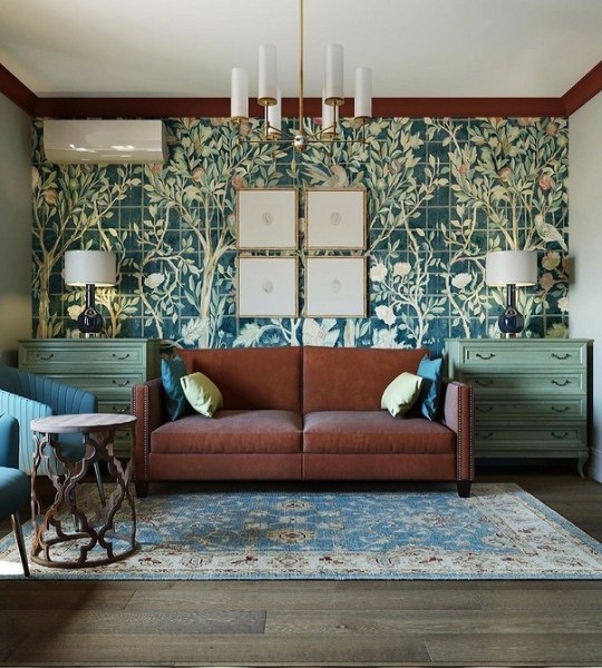 Коричневый в интерьере: варианты применения и 10 лучших цветов-компаньонов (137 фото)