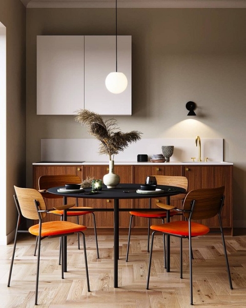 Коричневый в интерьере: варианты применения и 10 лучших цветов-компаньонов (137 фото)