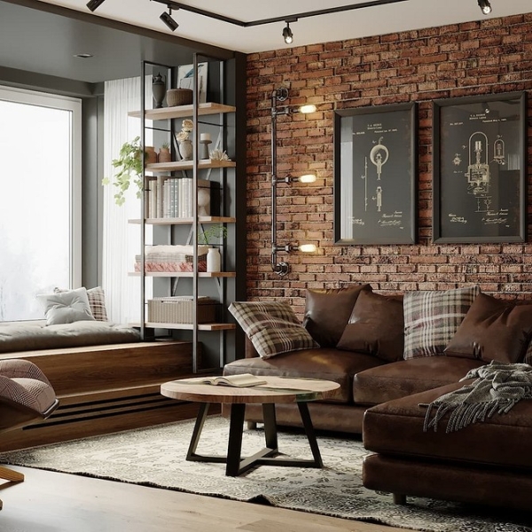 Коричневый в интерьере: варианты применения и 10 лучших цветов-компаньонов (137 фото)