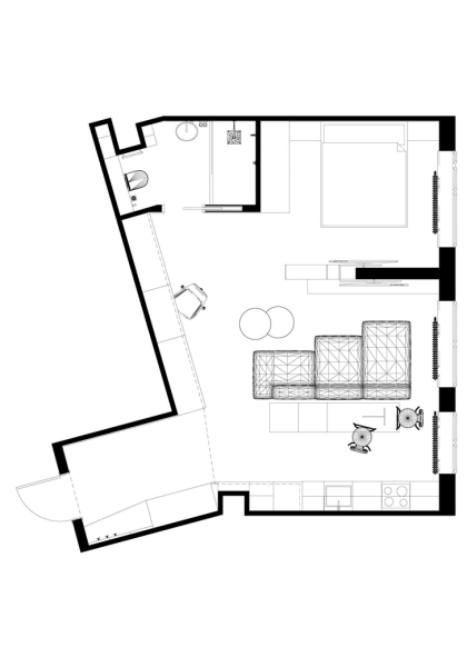 Квартира 53 м² с открытой планировкой для IT-специалиста