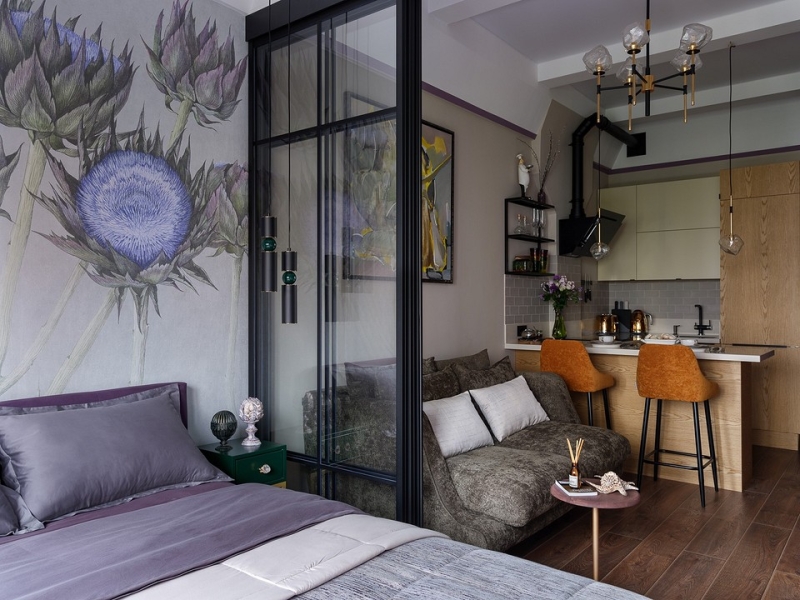 Такого вы еще не видели! Узкая студия 31 кв. м в здании склада типографии «Красная звезда»