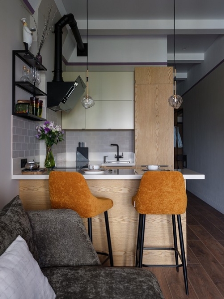 Такого вы еще не видели! Узкая студия 31 кв. м в здании склада типографии «Красная звезда»