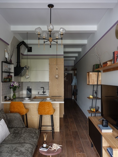 Такого вы еще не видели! Узкая студия 31 кв. м в здании склада типографии «Красная звезда»