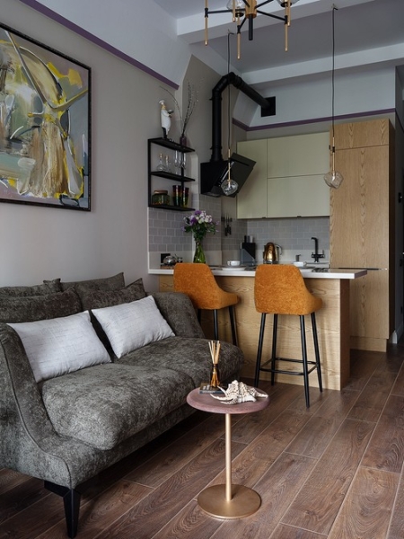 Такого вы еще не видели! Узкая студия 31 кв. м в здании склада типографии «Красная звезда»