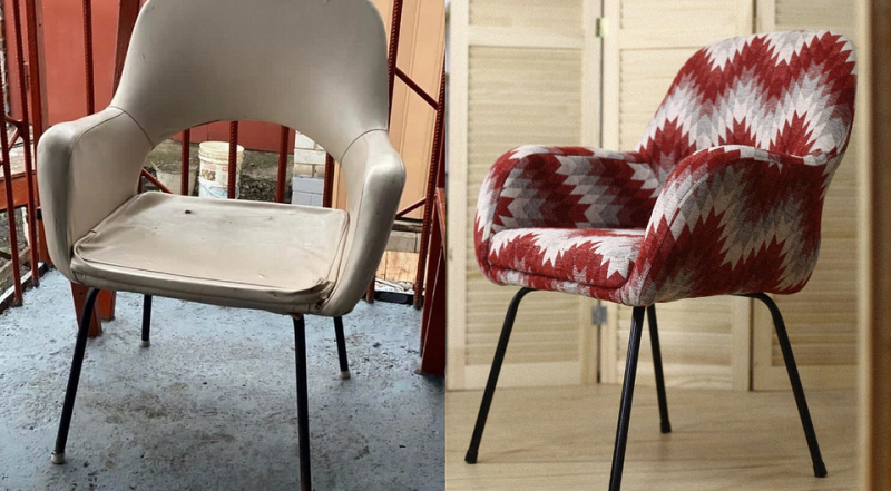 Что делать со старым креслом? 8 красивых примеров (фото до и после)