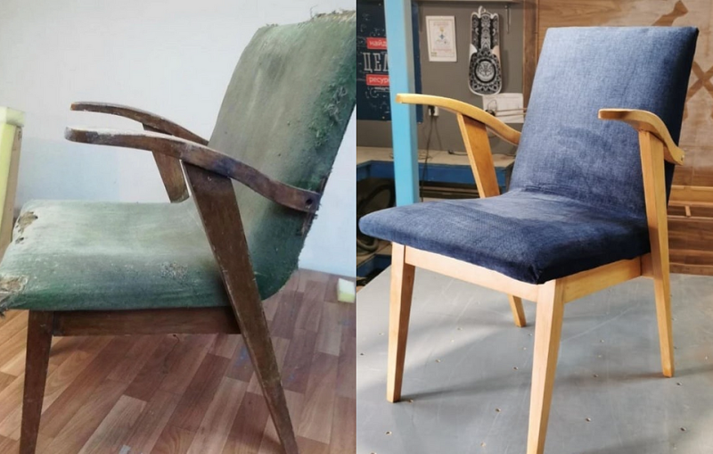 Что делать со старым креслом? 8 красивых примеров (фото до и после)