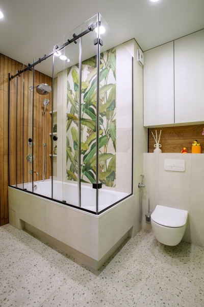 Это восторг! Обычная двушка 54 кв. м, из которой выжали максимум. Большая ванная и яркий интерьер