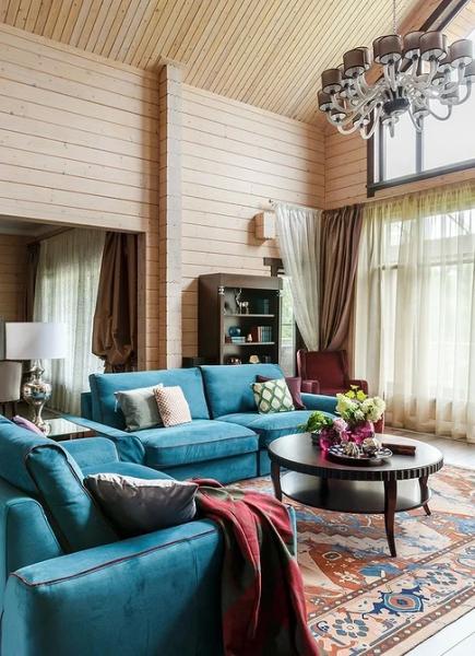 Голубая гостиная: сочетания цветов, идеи оформления и 104 фото