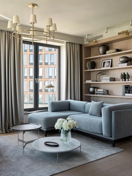 Голубая гостиная: сочетания цветов, идеи оформления и 104 фото