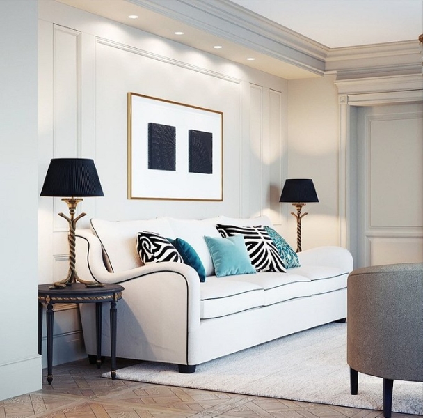 Голубая гостиная: сочетания цветов, идеи оформления и 104 фото