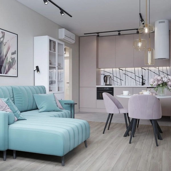 Голубая гостиная: сочетания цветов, идеи оформления и 104 фото