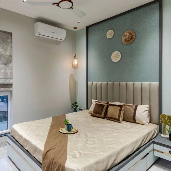 Голубая спальня: идеи оформления, подходящие стили и 110 фото