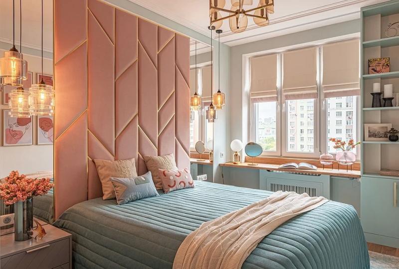 Голубая спальня: идеи оформления, подходящие стили и 110 фото