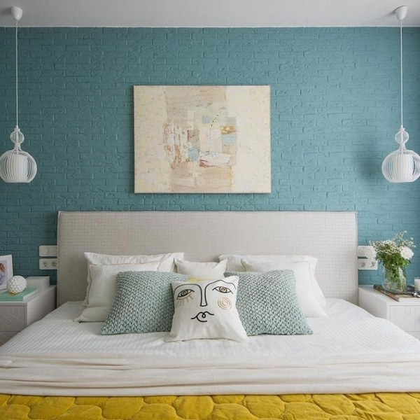 Голубая спальня: идеи оформления, подходящие стили и 110 фото