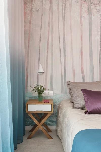 Голубая спальня: идеи оформления, подходящие стили и 110 фото