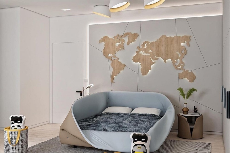 Голубая спальня: идеи оформления, подходящие стили и 110 фото