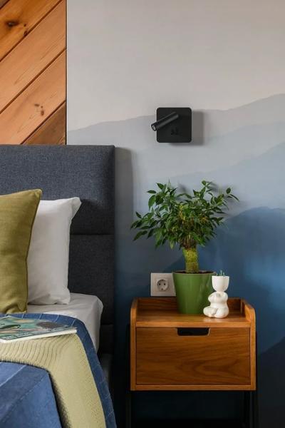 Голубая спальня: идеи оформления, подходящие стили и 110 фото