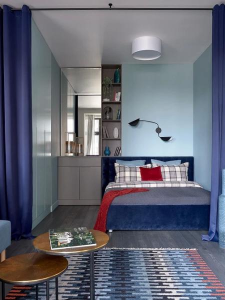 Голубая спальня: идеи оформления, подходящие стили и 110 фото