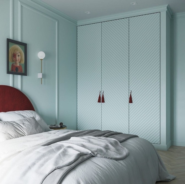 Голубая спальня: идеи оформления, подходящие стили и 110 фото