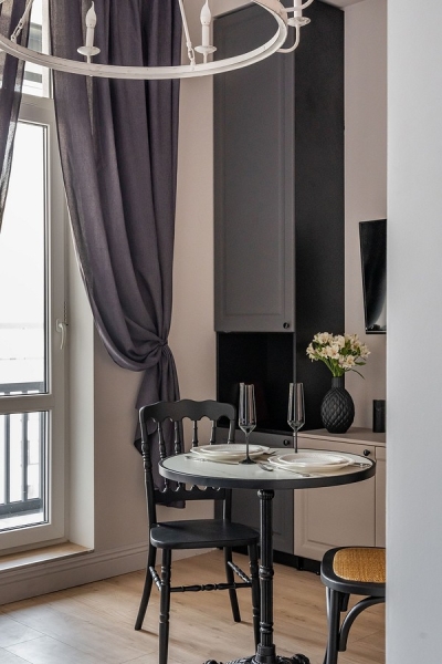 История и современность: квартира 27 кв. м в Санкт-Петербурге, где уместили все