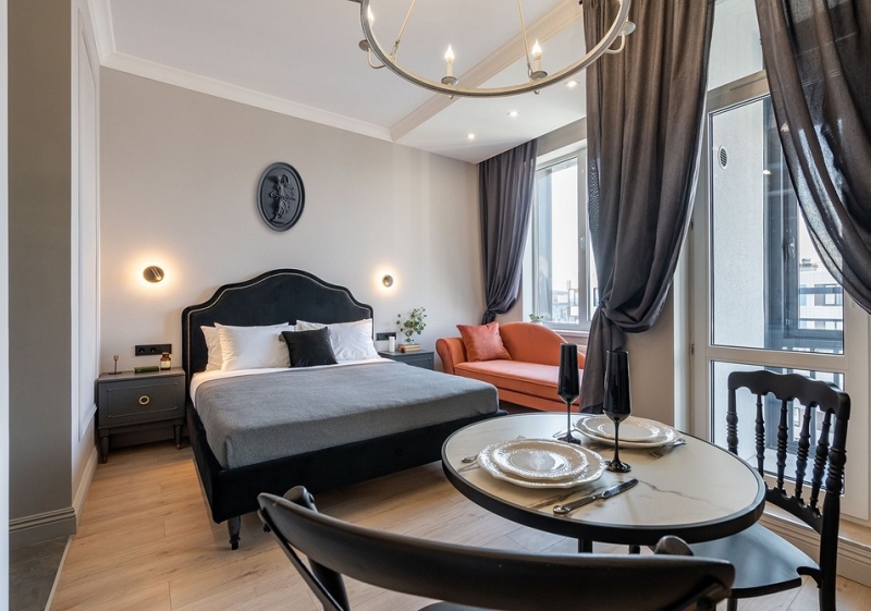 История и современность: квартира 27 кв. м в Санкт-Петербурге, где уместили все