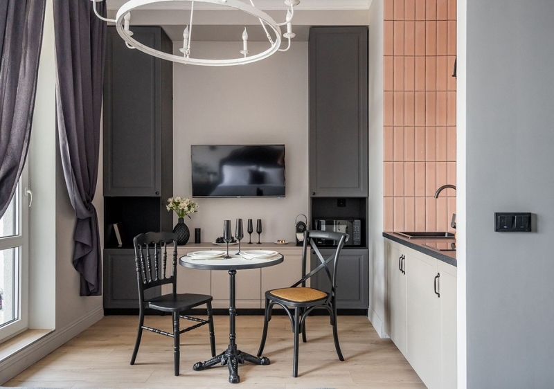 История и современность: квартира 27 кв. м в Санкт-Петербурге, где уместили все