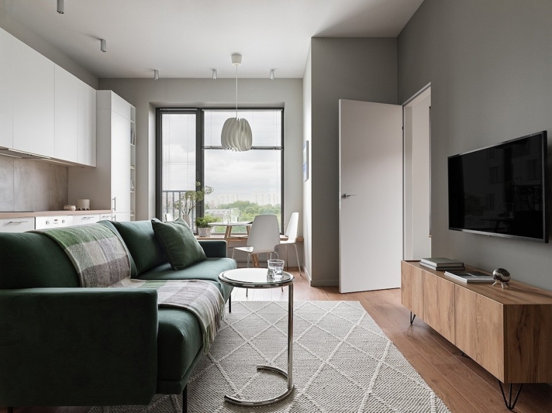 Из двушки сделали трешку и оформили стильный интерьер с мебелью из масс-маркета: квартира 53 кв. м