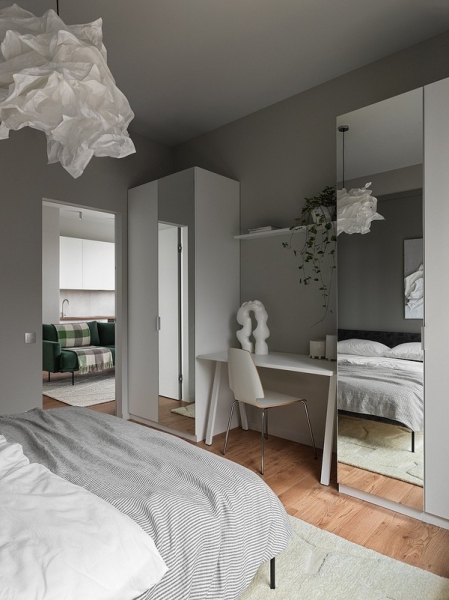 Из двушки сделали трешку и оформили стильный интерьер с мебелью из масс-маркета: квартира 53 кв. м