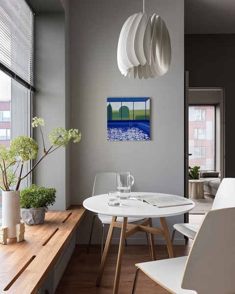 Из двушки сделали трешку и оформили стильный интерьер с мебелью из масс-маркета: квартира 53 кв. м