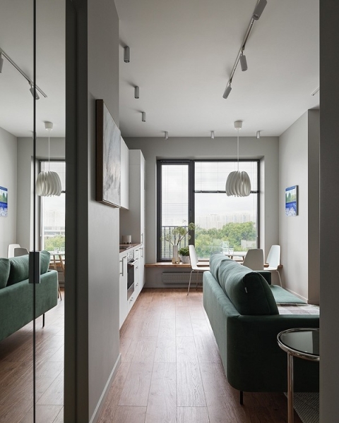 Из двушки сделали трешку и оформили стильный интерьер с мебелью из масс-маркета: квартира 53 кв. м