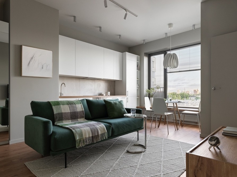 Из двушки сделали трешку и оформили стильный интерьер с мебелью из масс-маркета: квартира 53 кв. м