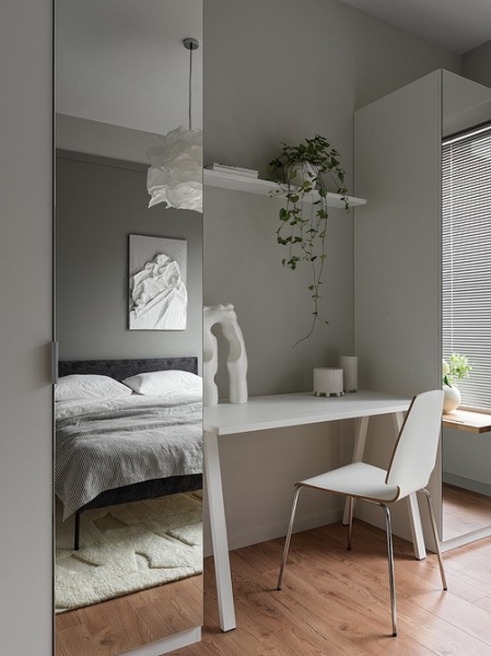 Из двушки сделали трешку и оформили стильный интерьер с мебелью из масс-маркета: квартира 53 кв. м