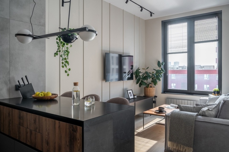 Из однушки в студию: квартира 38 кв. м с практичным и стильным интерьером