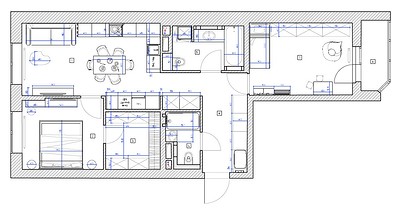 Яркие цвета и классная перепланировка: квартира 76 кв. м для семьи
