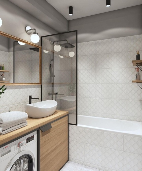 Плитка в маленькую ванную: советы по выбору, варианты дизайна и 107 фото