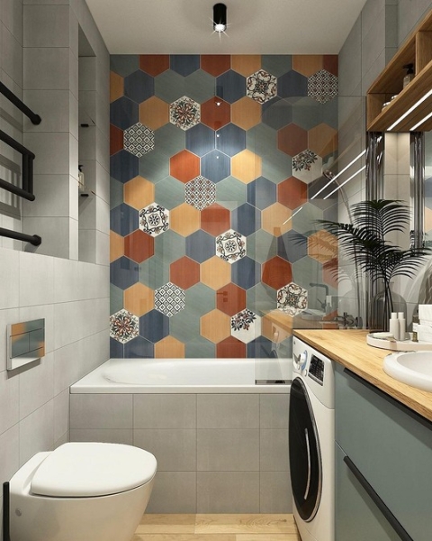 Плитка в маленькую ванную: советы по выбору, варианты дизайна и 107 фото