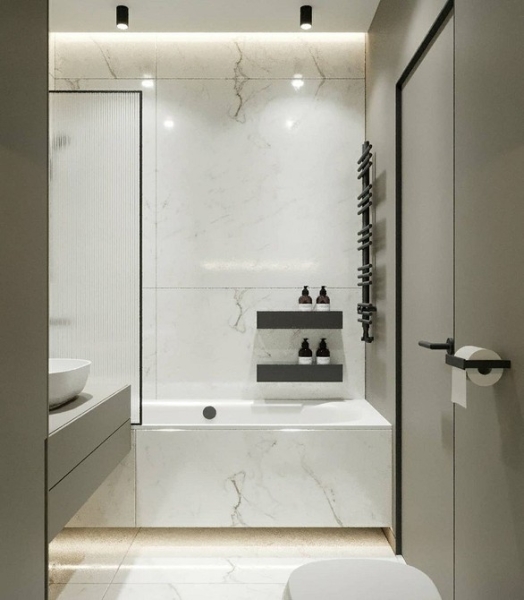 Плитка в маленькую ванную: советы по выбору, варианты дизайна и 107 фото