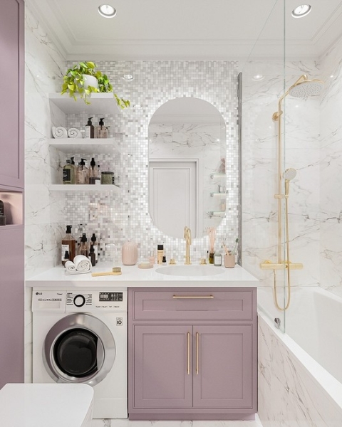 Плитка в маленькую ванную: советы по выбору, варианты дизайна и 107 фото