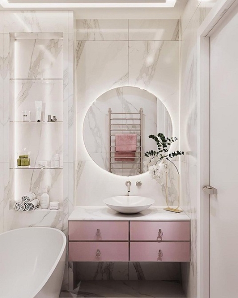 Плитка в маленькую ванную: советы по выбору, варианты дизайна и 107 фото