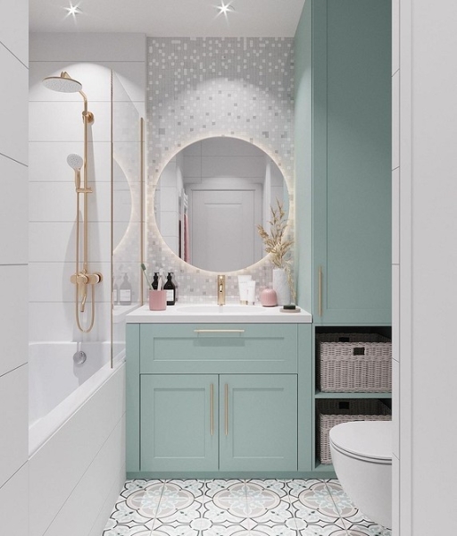 Плитка в маленькую ванную: советы по выбору, варианты дизайна и 107 фото