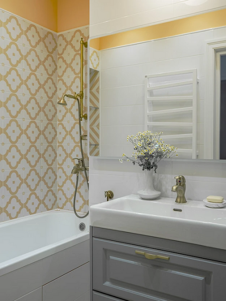 Плитка в маленькую ванную: советы по выбору, варианты дизайна и 107 фото