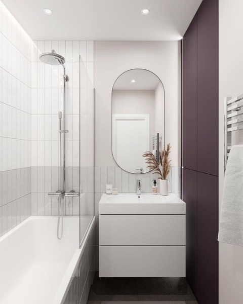 Плитка в маленькую ванную: советы по выбору, варианты дизайна и 107 фото