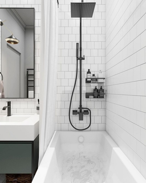 Плитка в маленькую ванную: советы по выбору, варианты дизайна и 107 фото