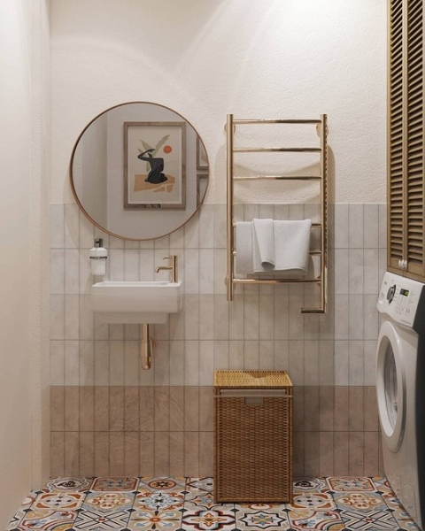 Плитка в маленькую ванную: советы по выбору, варианты дизайна и 107 фото