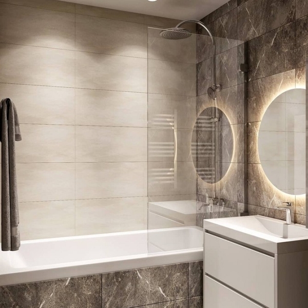Плитка в маленькую ванную: советы по выбору, варианты дизайна и 107 фото