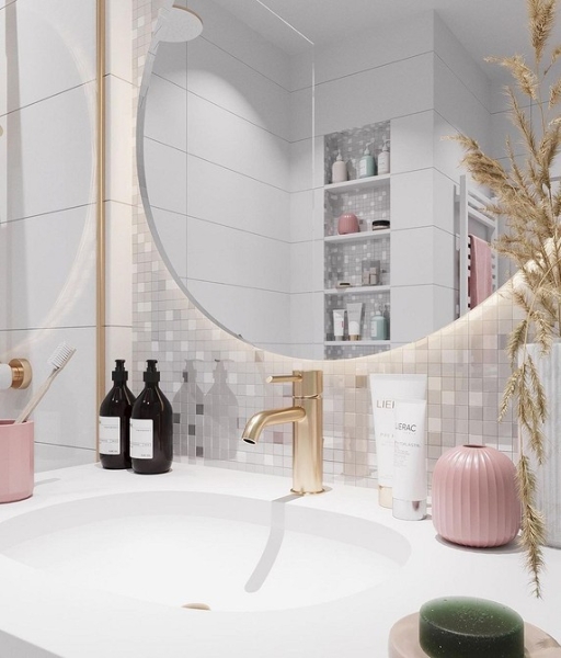 Плитка в маленькую ванную: советы по выбору, варианты дизайна и 107 фото