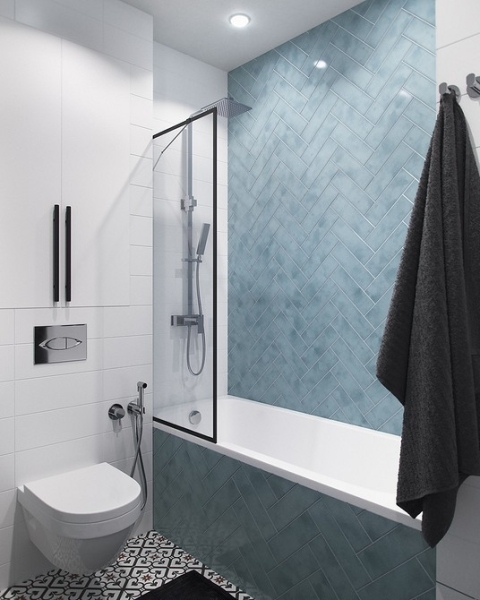 Плитка в маленькую ванную: советы по выбору, варианты дизайна и 107 фото